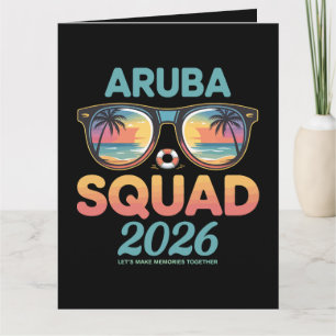 Cartão De Agradecimento Esquadra de Aruba 2026 Retro