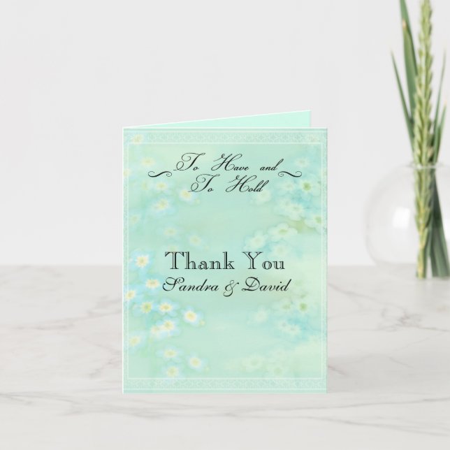 Cartão De Agradecimento Esquece-Me De Não Casamento Floral Obrigado (Frente)