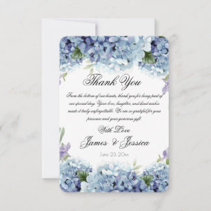 Cartão De Agradecimento Esquece-Me-Não-Flores Casamento Elegante De Aquare