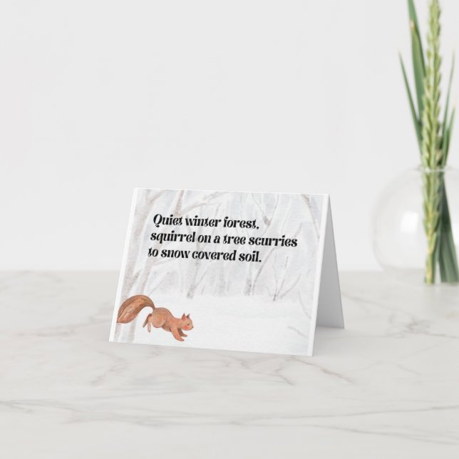 Cartão De Agradecimento Esquilo na Floresta 2 - versão desbotada (Frente)