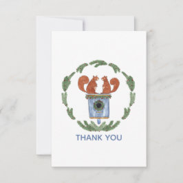 Cartão De Agradecimento Esquilos Fofos 