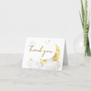 Cartão De Agradecimento Estamos sobre o Chá de fraldas da Lua