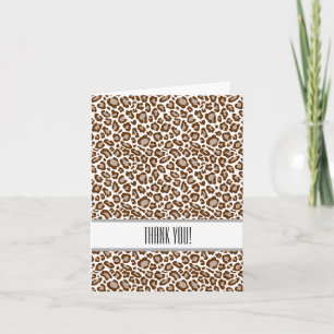 Cartão De Agradecimento Estampa de leopardo Obrigado