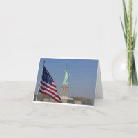 Estátua da Liberdade e Bandeira Americana Patrióti