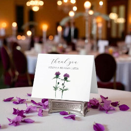 Cartão De Agradecimento Este Casamento Floral Escocês Roxo Obrigado