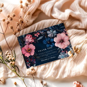 Cartão De Agradecimento Estética de Casamento Gótico Vintage
