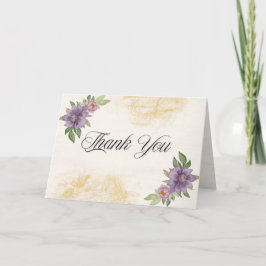Cartão De Agradecimento Estética de Verão Rústico Casamento de Flores Silv