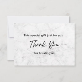 Cartão De Agradecimento Estética Moderna de Mármore Branco
