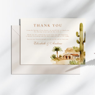 Cartão De Agradecimento Estilo de Casamento de Desert Hacienda