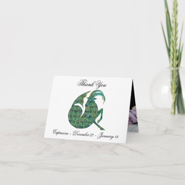 Cartão De Agradecimento Estilo de pintura impressionista do Capricórnio e  (Frente)