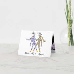 Cartão De Agradecimento Estilo de pintura impressionista do Gemini e Obrig