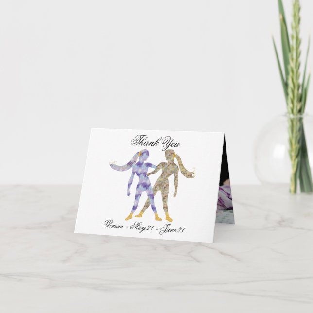 Cartão De Agradecimento Estilo de pintura impressionista do Gemini e Obrig (Frente)