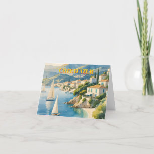 Cartão De Agradecimento Estilo Vintage Cote D'Azur Viagem francês
