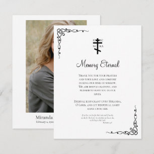 Cartão De Agradecimento Estilo Vitoriano Minimalista Memorial Ortodoxo 