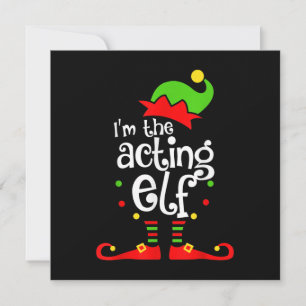 Cartão De Agradecimento Estou a agir como amigo da família Elf Xmas no Na