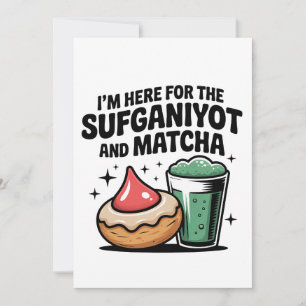 Cartão De Agradecimento Estou aqui por Sufganiyot e Matcha Hanukkah judeu