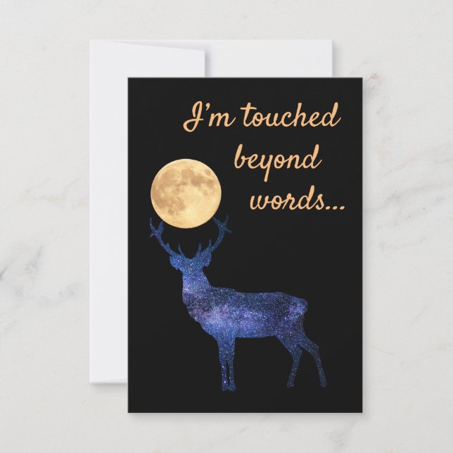 Cartão De Agradecimento Estou Tocado Além das Palavras (Frente)