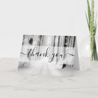 Cartão De Agradecimento Estrada Nevada Personalizada de Inverno Obrigado
