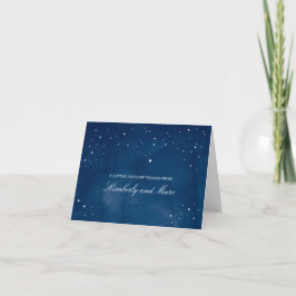 Cartão De Agradecimento Estrela Cadente Aquarela Azul | Casamento Agradeci