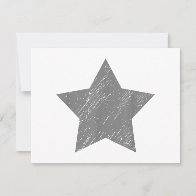 Cartão De Agradecimento Estrela Cinza Angustiada Estrela Vintage (Frente)