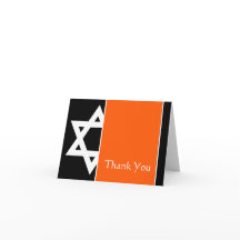 Estrela Negra Laranja de David Bar Mitzvah Obrigad