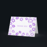 Cartão De Agradecimento Estrela Púrpura de Watercolor de David Bat Mitzvah<br><div class="desc">Cartões de agradecimentos perfeito para mandar depois de um morcego mitzvah, bar mitzvah ou outra celebração judaica! A mão fez a aquarela arte para você na frente e no dentro vazio! TOTALMENTE PERSONALIZÁVEL! Clique em "Personalizar" acima para editar o texto. Clique em "editar usando a ferramenta design" para ajustar as...</div>