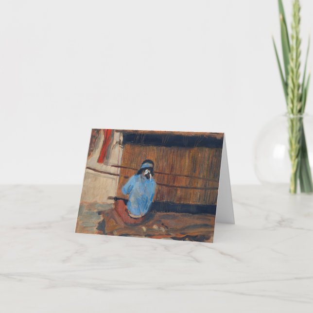 Cartão De Agradecimento Estudo para Hopi Weaver por Maynard Dixon (Frente)