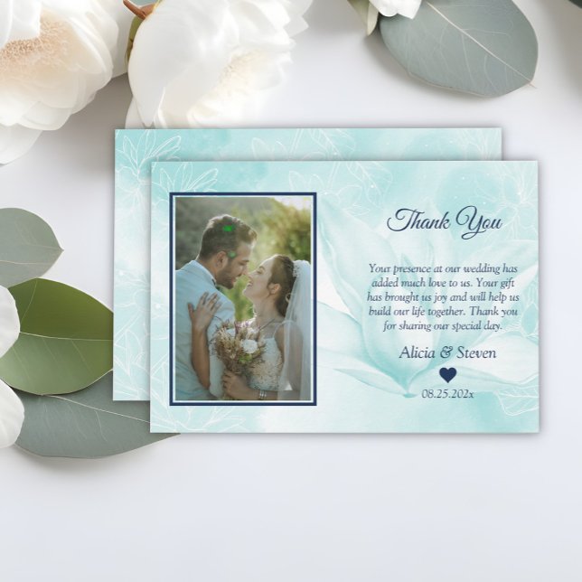 Cartão De Agradecimento Eteal Magnolia Flower, Casamento (Criador carregado)