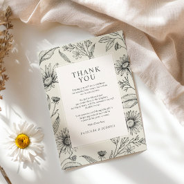 Cartão De Agradecimento Eterno Daisy Wildflower Wedding