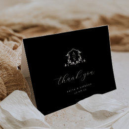 Cartão De Agradecimento Eterno Vines Monograma Crest Foto de Casamento