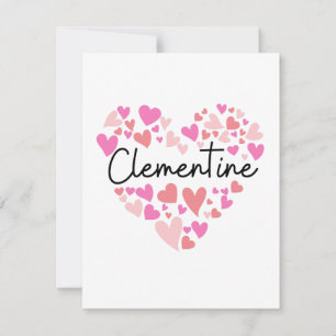 Cartão De Agradecimento Eu adoro Clementine - corações para Clementine
