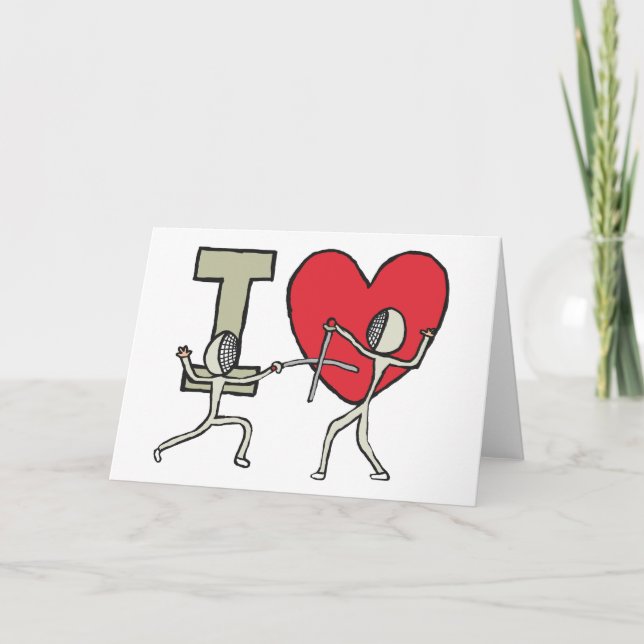 Cartão De Agradecimento Eu adoro esgrima (Frente)