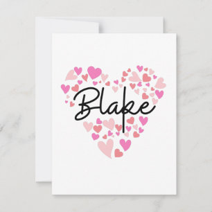 Cartão De Agradecimento Eu amo Blake - corações para Blake