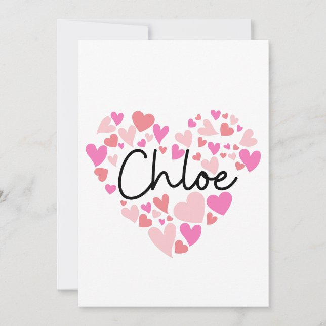 Cartão De Agradecimento Eu amo Chloe (Frente)