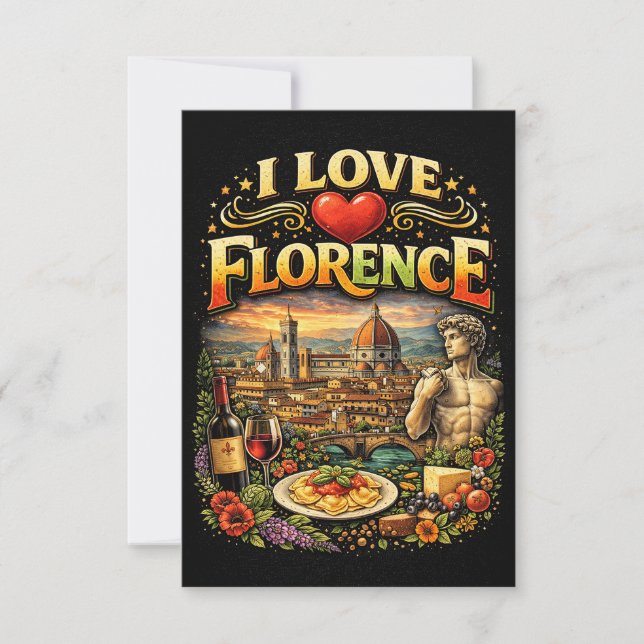 Cartão De Agradecimento Eu Amo Florença (Frente)