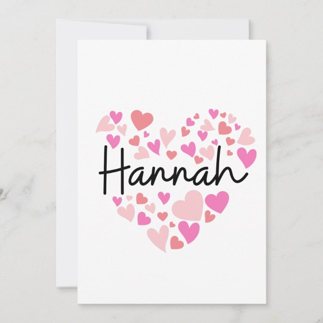 Cartão De Agradecimento Eu amo Hannah (Frente)