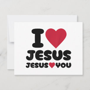 Cartão De Agradecimento Eu amo Jesus e Jesus te ama cristão