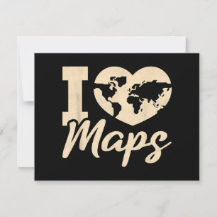 Cartão De Agradecimento Eu Amo Mapas, Geografia