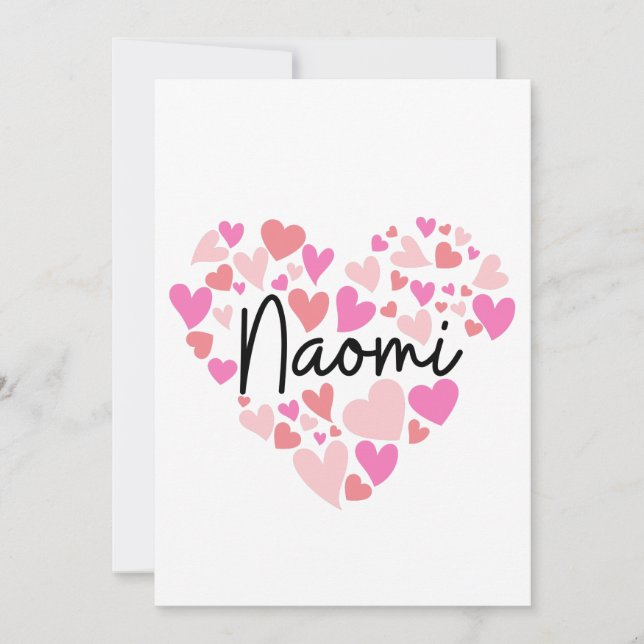 Cartão De Agradecimento Eu amo Naomi (Frente)