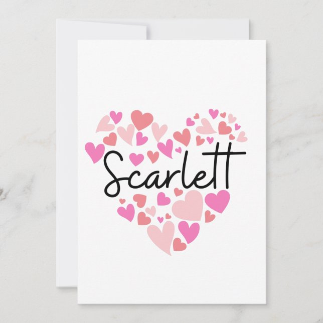 Cartão De Agradecimento Eu amo Scarlett (Frente)