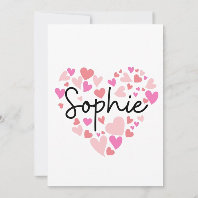 Cartão De Agradecimento Eu amo Sophie (Frente)