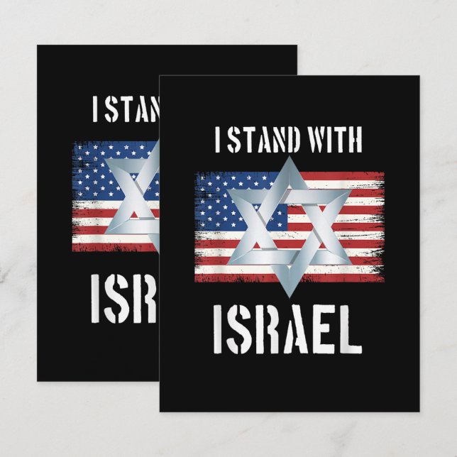 Cartão De Agradecimento eu apoio israel (Frente/Verso)