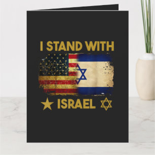 Cartão De Agradecimento Eu Apoio Israel Bandeira da América
