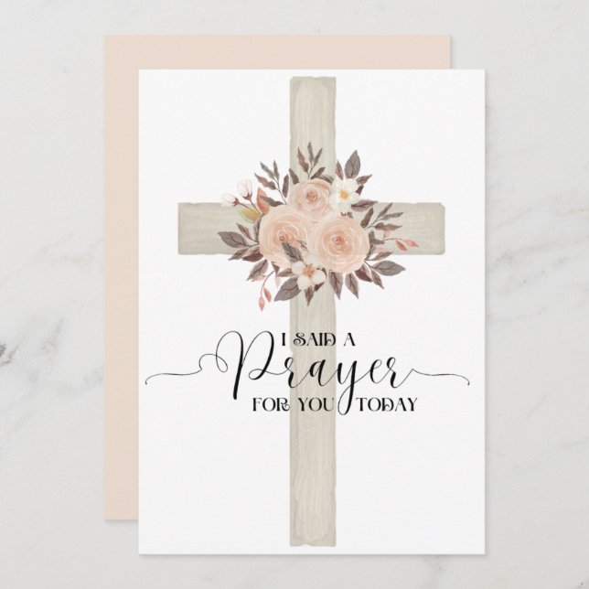 Cartão De Agradecimento Eu disse uma oração para você hoje (Frente/Verso)