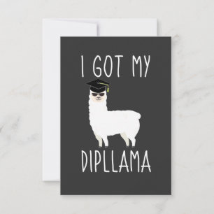 Cartão De Agradecimento Eu Peguei Minha Graduação De Dipllama Llama Pun