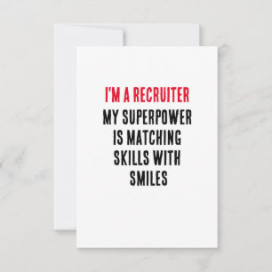 Cartão De Agradecimento Eu sou um recrutador - minha superpotência é combi