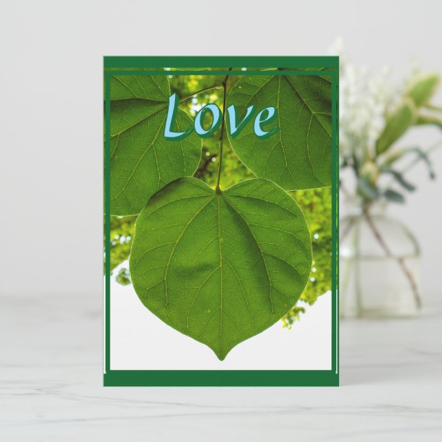 Cartão De Agradecimento Eu te amo como as árvores amam o sol (Em pé/Frente)