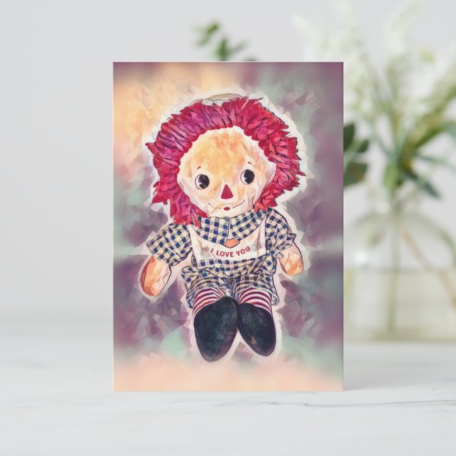 Cartão De Agradecimento Eu Te Amo Rag Doll (Em pé/Frente)