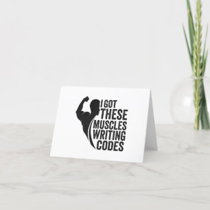 Cartão De Agradecimento Eu Tenho Estes Músculos Escrevendo Códigos Engraça