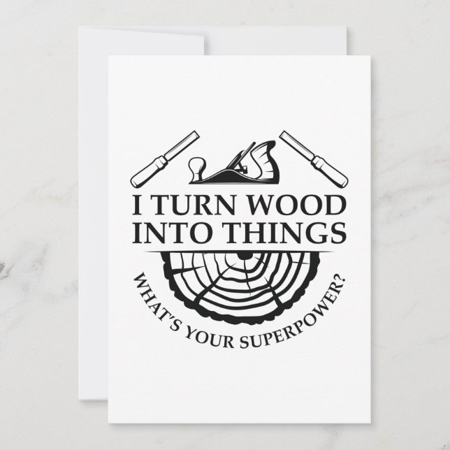 Cartão De Agradecimento Eu Transformo Madeira Em Coisas (Frente)